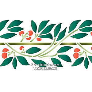 Bordiur z gałęzi z jagodami - szablon do dekoracji