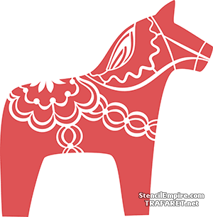 Szwedzki koń - szablon do dekoracji