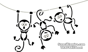 Trzy śmieszne małpki - szablon do dekoracji