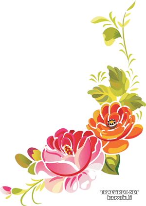 Róże zhostowskie - szablon do dekoracji