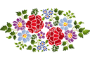 Bukiet ludowy 26b - szablony z kwiatami ogrodowymi i polnymi