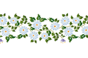 Ludowe stokrotki bordiurowe - szablony z kwiatami ogrodowymi i polnymi