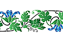 Kędzierzawy klematis - szablony do bordiur z roślinami
