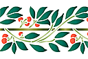 Bordiur z gałęzi z jagodami - szablony do bordiur z roślinami