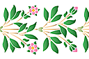 Bordiur z gałęzi dzikiej róży z kwiatami i pąkami - szablony do bordiur z roślinami