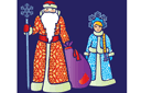 Dziad Moroz i Sneguroczka - szablony z motywami świątecznymi