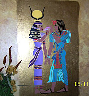 Egipska grafika ścienna - szablon do dekoracji