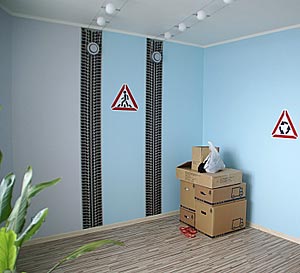 Opony i znaki - szablon do dekoracji