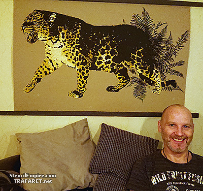 Leopard - rysunek szablonowy - szablon do dekoracji
