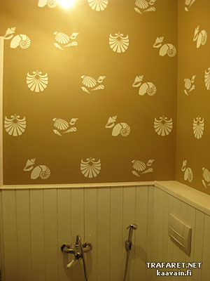 Toaleta z muszelkami - szablon do dekoracji