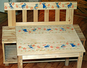 Stół i ławka - szablon do dekoracji